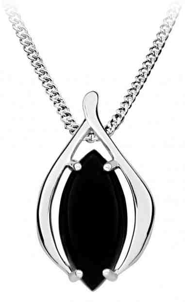 JVD Stylový stříbrný přívěsek s černým onyxem SVLP0348SH8BL00 + 2 měsíce na vrácení zboží