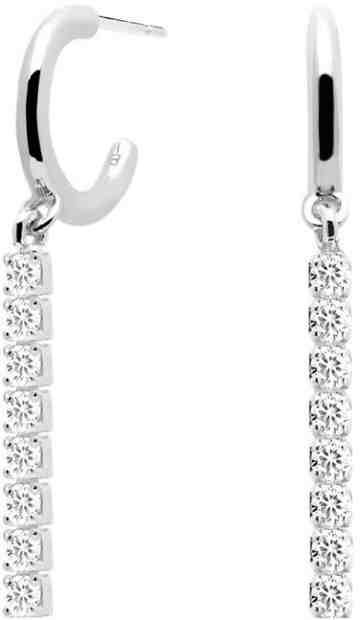 PDPAOLA Něžné náušnice ze stříbra s třpytivými zirkony NAOMI Silver AR02-121-U + 2 měsíce na vrácení zboží