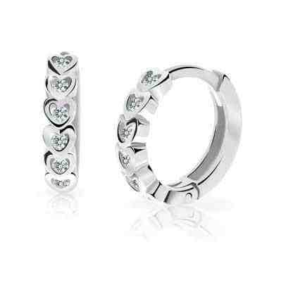 Cutie Jewellery Dětské kruhové náušnice z bílého zlata C3339-80-X-2 fuchsiová + 2 měsíce na vrácení zboží