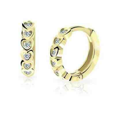 Cutie Jewellery Dětské kruhové náušnice ze žlutého zlata C3339-80-X-1 bílá + 2 měsíce na vrácení zboží