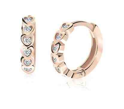 Cutie Jewellery Dětské kruhové náušnice z růžového zlata C3339-80-X-4 bílá + 2 měsíce na vrácení zboží