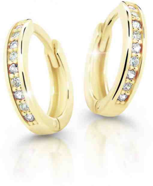 Cutie Jewellery Půvabné kruhové náušnice ze žlutého zlata C3342-80-X-1 růžová + 2 měsíce na vrácení zboží