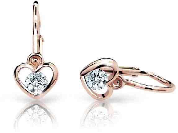 Cutie Jewellery Dětské náušnice z růžového zlata C1943-10-X-4 bílá + 2 měsíce na vrácení zboží
