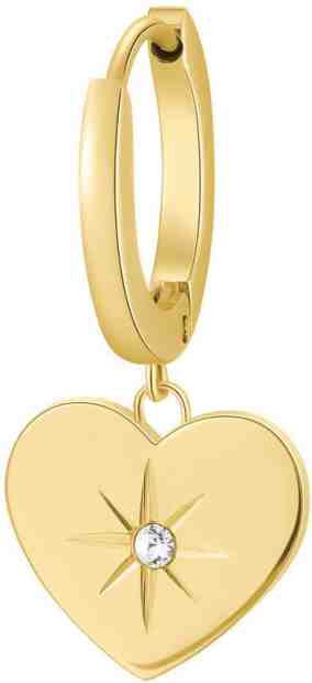 Brosway Pozlacená single náušnice Srdce s krystalem Chakra BHKE014EN + 2 měsíce na vrácení zboží