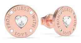 Guess Bronzové náušnice s krystaly Swarovski From Guess With Love UBE70038 + 2 měsíce na vrácení zboží
