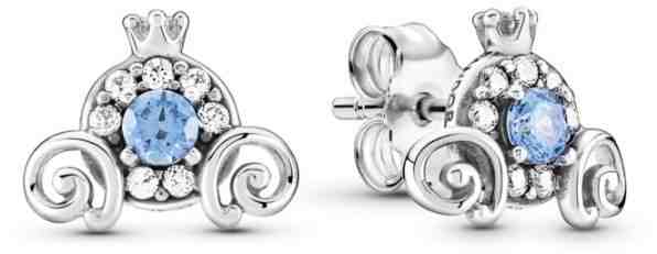 Pandora Stříbrné náušnice Disney Popelčin dýňový kočár 299193C01 + 2 měsíce na vrácení zboží