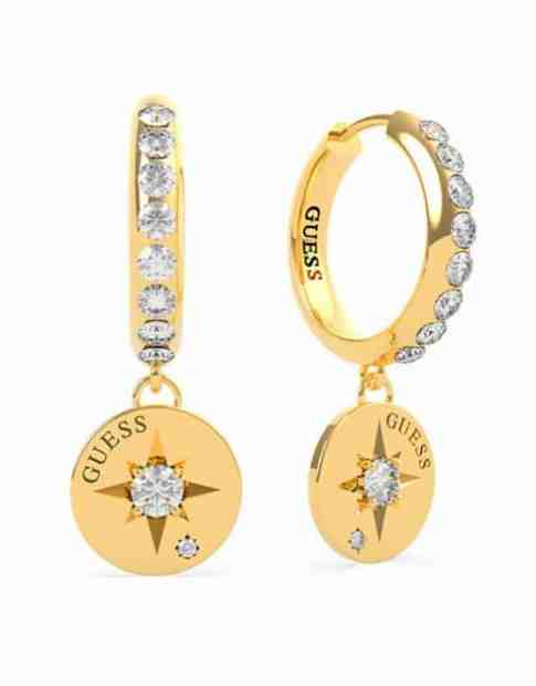 Guess Pozlacené náušnice s přívěsky Wanderlust UBE20021 + 2 měsíce na vrácení zboží