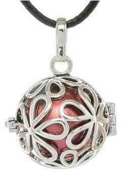 MUMMY BELL Dámský náhrdelník rolnička Velké kytičky - červená K3C18 + 2 měsíce na vrácení zboží