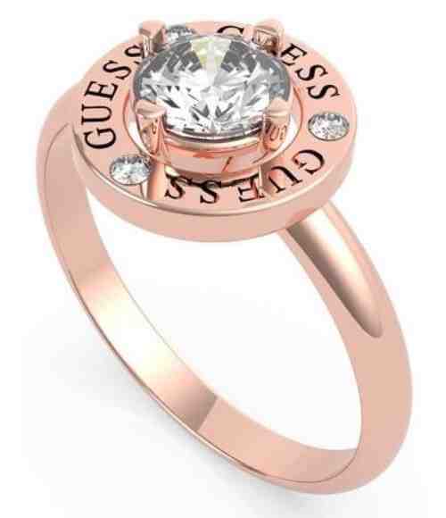 Guess Elegantní bronzový prsten s krystalem UBR20048 54 mm + 2 měsíce na vrácení zboží