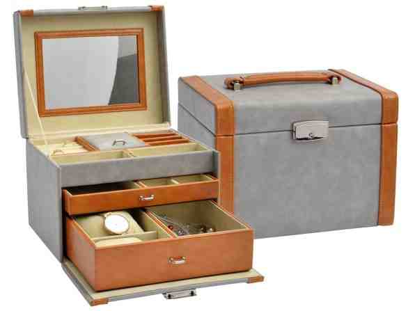 JK Box Designová šedá šperkovnice SP-8070/A3/A7 + 2 měsíce na vrácení zboží