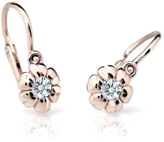 Cutie Jewellery Dětské náušnice z růžového zlata C2151-10-X-4 bílá + 2 měsíce na vrácení zboží