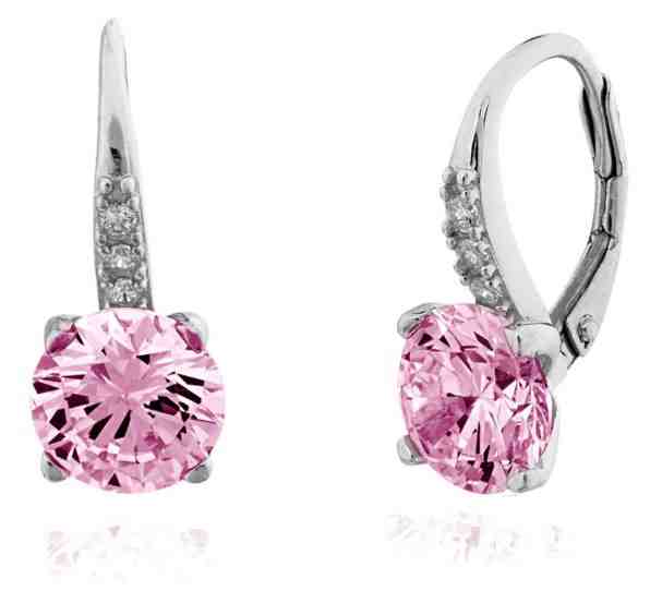 JVD Stříbrné náušnice s růžovými zirkony SVLE0347XF3R20M + 2 měsíce na vrácení zboží