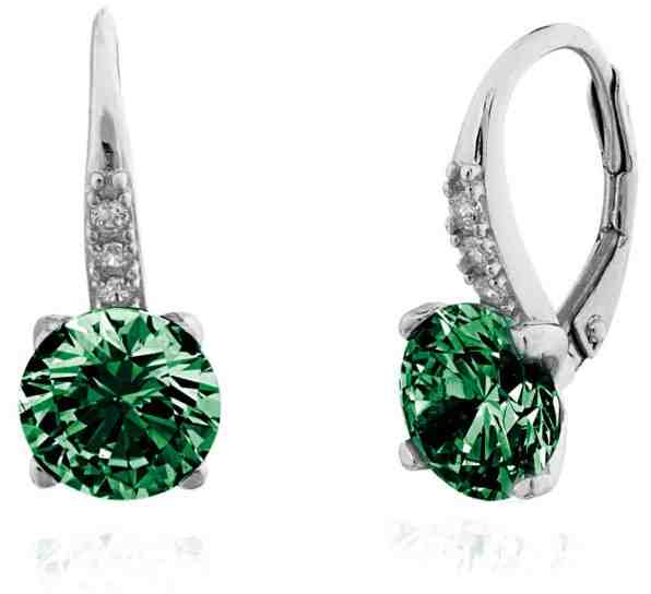 JVD Stříbrné náušnice s tmavě zelenými zirkony SVLE0347XF3Z300 + 2 měsíce na vrácení zboží