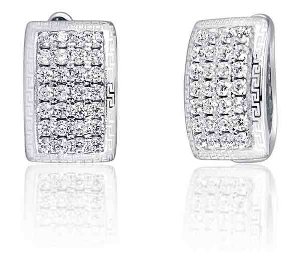 JVD Módní stříbrné náušnice se zirkony SVLE0360XI3BI00 + 2 měsíce na vrácení zboží