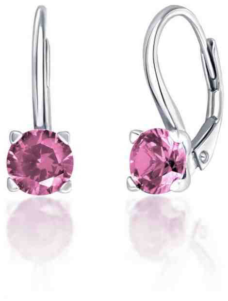 JVD Stříbrné náušnice s růžovými zirkony SVLE0503XF3R208 + 2 měsíce na vrácení zboží