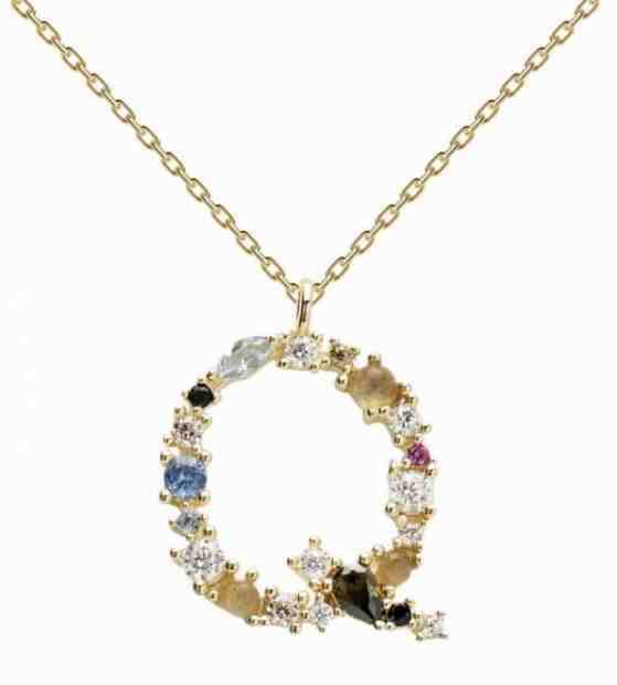 PDPAOLA Pozlacený náhrdelník ze stříbra písmeno "Q" se zirkony CO01-112-U (řetízek, přívěsek) + 2 měsíce na vrácení zboží