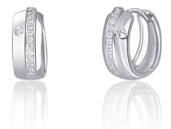 JVD Módní stříbrné náušnice se zirkony SVLE0900XH2BI00 + 2 měsíce na vrácení zboží