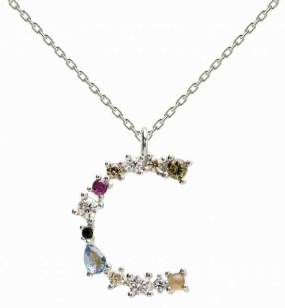 PDPAOLA Stříbrný náhrdelník písmeno "C" se zirkony CO02-098-U (řetízek, přívěsek) + 2 měsíce na vrácení zboží