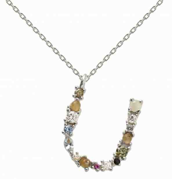 PDPAOLA Stříbrný náhrdelník písmeno "U" se zirkony CO02-116-U (řetízek, přívěsek) + 2 měsíce na vrácení zboží