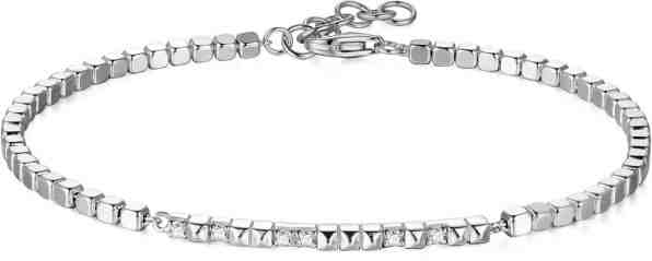 Rosato Slušivý stříbrný náramek se zirkony Cubica RZB032 + 2 měsíce na vrácení zboží