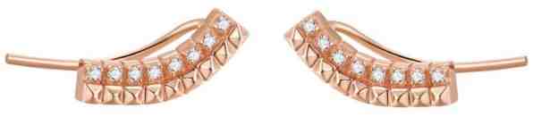 Rosato Podélné bronzové náušnice se zirkony Cubica RZO041 + 2 měsíce na vrácení zboží