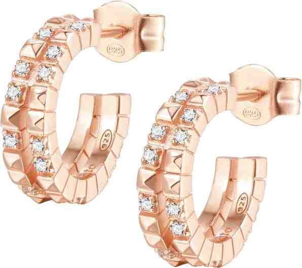Rosato Moderní kruhové náušnice se zirkony Cubica RZO043 + 2 měsíce na vrácení zboží