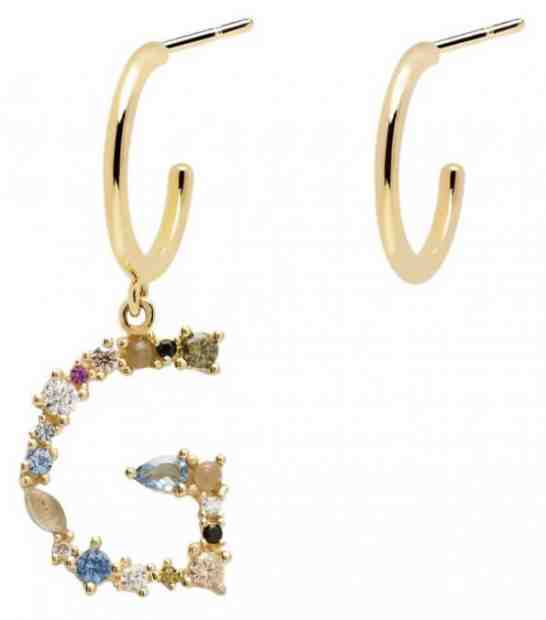 PDPAOLA Pozlacené asymetrické náušnice písmeno "G" AR01-257-U + 2 měsíce na vrácení zboží