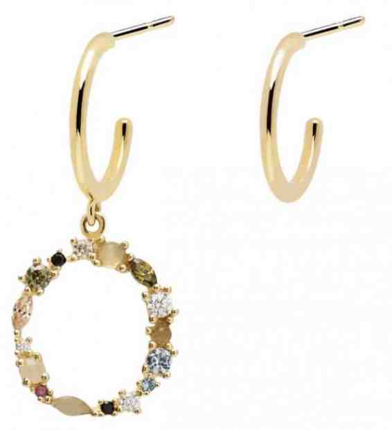 PDPAOLA Pozlacené asymetrické náušnice písmeno "O" AR01-265-U + 2 měsíce na vrácení zboží