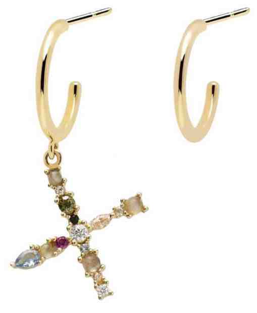 PDPAOLA Pozlacené asymetrické náušnice písmeno "X" AR01-274-U + 2 měsíce na vrácení zboží