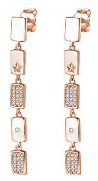 Rosato Dlouhé bronzové náušnice se zirkony Futura RZFU26 + 2 měsíce na vrácení zboží