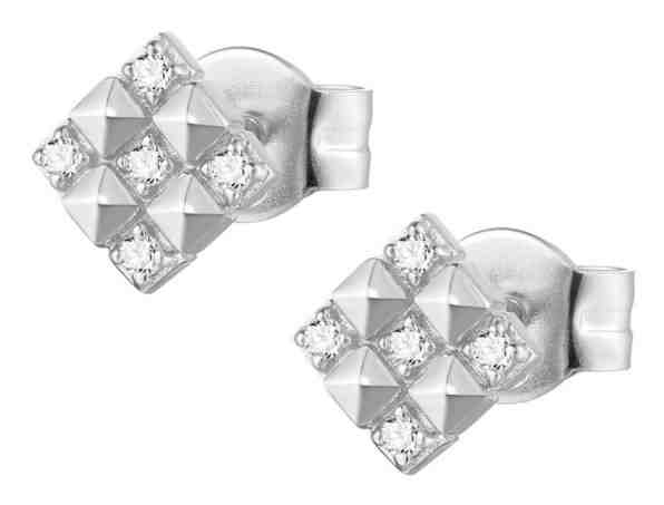 Rosato Třpytivé stříbrné náušnice Cubica RZO038 + 2 měsíce na vrácení zboží