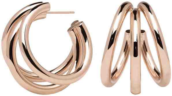PDPAOLA Luxusní bronzové náušnice kruhy TRUE Rose Gold AR03-066-U + 2 měsíce na vrácení zboží