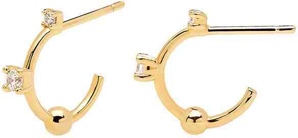 PDPAOLA Něžné pozlacené náušnice se zirkony KAYA Gold AR01-084-U + 2 měsíce na vrácení zboží