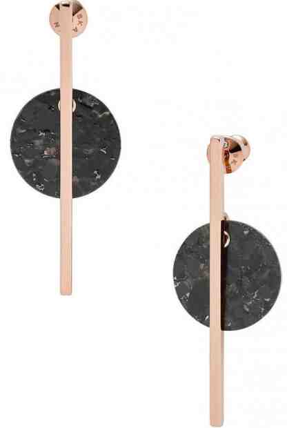 Skagen Luxusní ocelové náušnice s černým mramorem SKJ1375791 + 2 měsíce na vrácení zboží