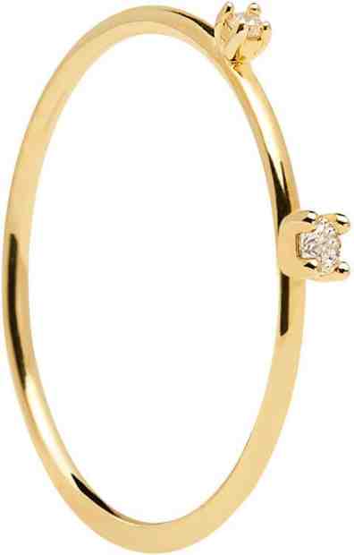 PDPAOLA Pozlacený prsten s čirými zirkony KITA Gold AN01-126 50 mm + 2 měsíce na vrácení zboží