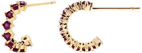 PDPAOLA Půvabné kruhové náušnice se zirkony VIOLET BIRD AR01-100-U + 2 měsíce na vrácení zboží