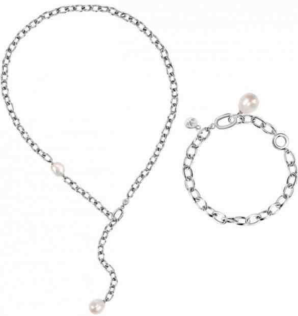 Morellato Exkluzivní ocelová sada šperků s perlami Oriente SARI16 (multifunkční náhrdelník + náramek) + 2 měsíce na vrácení zboží