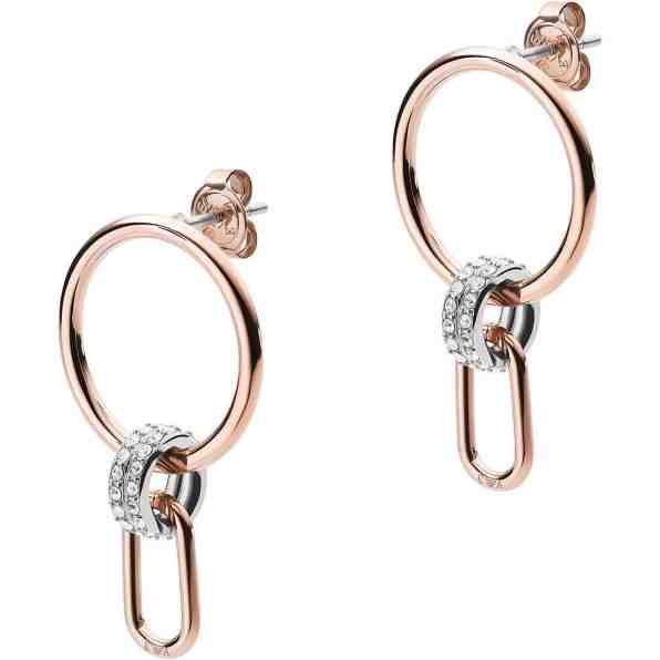 Emporio Armani Stylové bronzové visací náušnice EGS2732221 + 2 měsíce na vrácení zboží