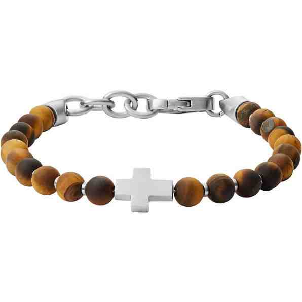 Fossil Módní korálkový náramek z tygřího oka JF03416040 + 2 měsíce na vrácení zboží