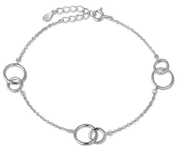 JVD Stříbrný náramek s kroužky SVLB0181XH20000 + 2 měsíce na vrácení zboží