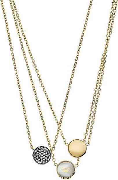 Emporio Armani Stylový trojitý náhrdelník EGS2351710 + 2 měsíce na vrácení zboží