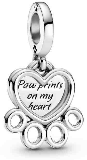 Pandora Stříbrný přívěsek Srdce a otisk tlapky 799360C00 + 2 měsíce na vrácení zboží