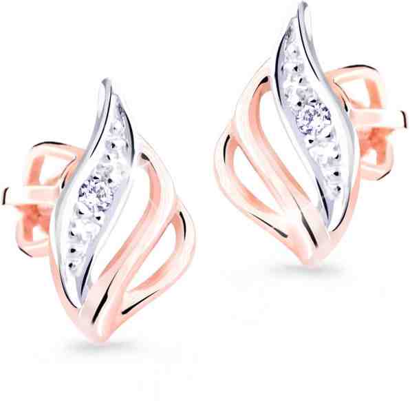 Cutie Jewellery Luxusní zlaté náušnice s třpytivými zirkony Z8024-30-10-X-4 + 2 měsíce na vrácení zboží