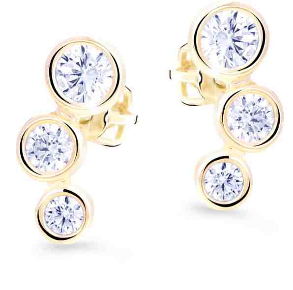 Cutie Jewellery Půvabné zlaté náušnice s třpytivými zirkony Z8030-30-10-X-1 + 2 měsíce na vrácení zboží