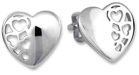 Brilio Jemné náušnice z bílého zlata Srdíčka 231 001 00648 07 + 2 měsíce na vrácení zboží