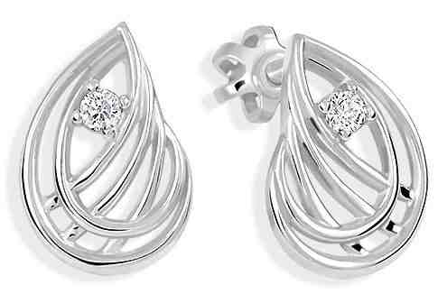 Brilio Módní náušnice z bílého zlata 236 001 01054 07 + 2 měsíce na vrácení zboží