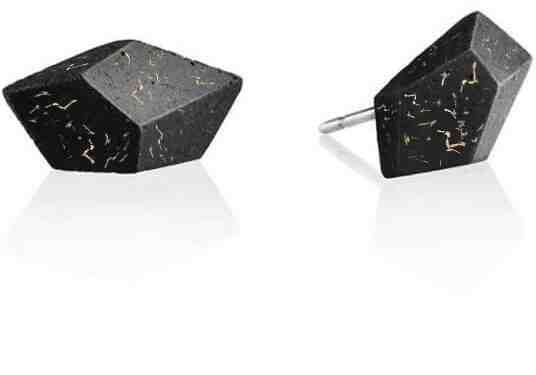 Gravelli Náušnice z betonu Rock Fragments Edition zlatá/antracitová GJEWFBA005UN + 2 měsíce na vrácení zboží