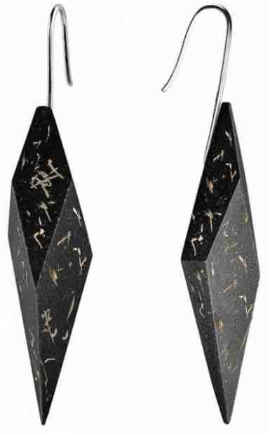 Gravelli Visací náušnice z betonu Wally Fragments Edition zlatá/antracitová GJEWFBA006UN + 2 měsíce na vrácení zboží