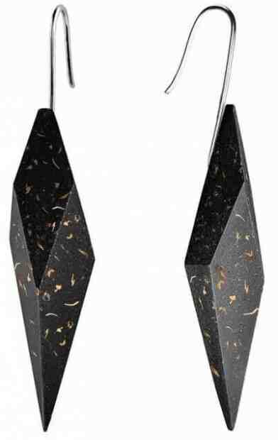 Gravelli Visací náušnice z betonu Wally Fragments Edition měděná/antracitová GJEWFCA006UN + 2 měsíce na vrácení zboží