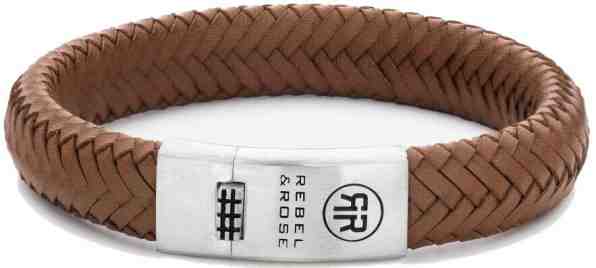 Rebel&Rose Pánský kožený náramek Braided Oval 925 - Handsome In Khaki RR-L0088-S 17,5 cm - M + 2 měsíce na vrácení zboží